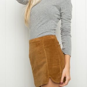 Brandy Melville Raquel Skirt Brown Faux Suede